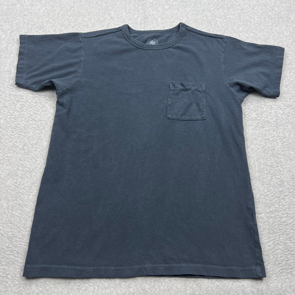 Buck Mason T-Shirt Men’s Small Dark Blue Wash Toughknit Pocket Crew Tee USA Made