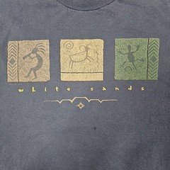 Vintage Kokopelli Petroglyph Tshirt Large White Sands Native Navajo 90s Y2K