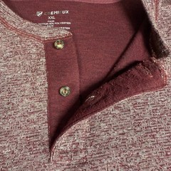 Cremieux XXL Henley Shirt Men’s Long Sleeve Maroon Heather Casual KnitPullover