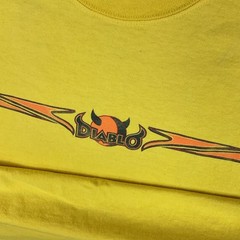 Vintage Diablo Paintball T-Shirt Men Sz XL Y2K Graphic Crew Yellow Short Sleeve