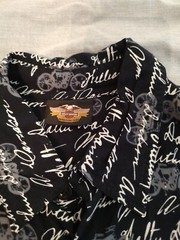 Harley-Davidson Navy White William Arthur Signatures Short Sleeve Shirt Size XL