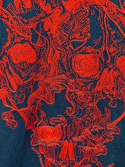 Alexander McQueen Ivy Skull Embroidered T Shirt Men XL Navy Blue Made Italy 2017