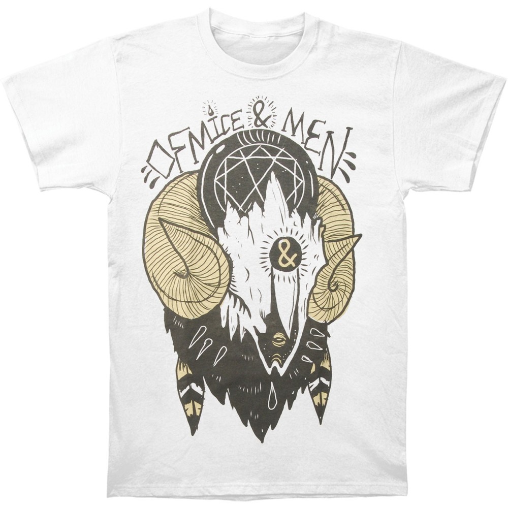 Men’s Of Mice & Men Ram Skull Slim Fit T-shirt X-Large White