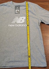 New Balance Logo T Shirt Dad Shirt Mens Small Grey Stacked NB Graphic Tee NWT