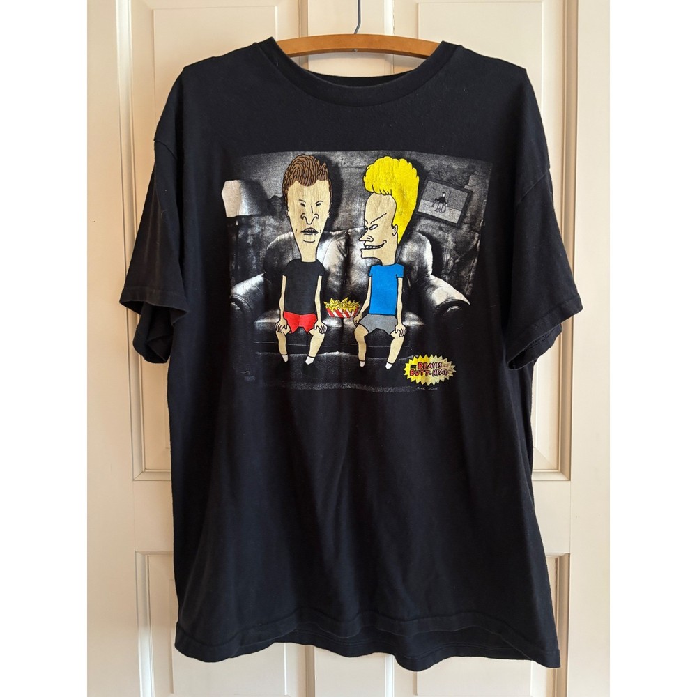 Beavis and Butt-Head MTV Fifth Sun Graphic T-Shirt Black Mens XL 2011 Vintage