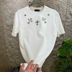New Men Luxury Diamond Cross Rhinestones Fashion T-Shirt High Quality 3 Colors