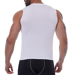 Mens Slimming Tummy Body Shaper Vest Compression T-Shirt Fitness Muscle Tank Top