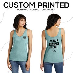 District Womens Perfect Blend CVC V-Neck Tank Custom Printed For Her DT154