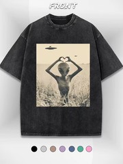 Y2K, Cool, UFO, Outdoor Sports, Modern Street, Washed 230G Fashion Vintage Washe
