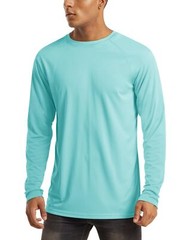 Mens Long Sleeve UPF50+ Shirts Sun Protection Athletic Shirt Quick Dry Workout T