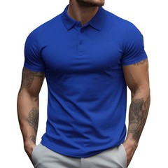 Men’s Casual Solid Polo Shirt Lightweight Quick-Dry Short-Sleeve Shirt Everyday