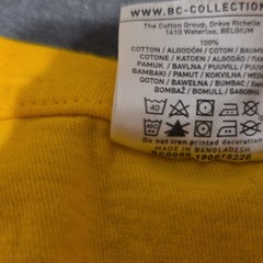 B&C Collection Men’s Yellow Graphic Logo Short Sleeve Crew Neck T-Shirt XL