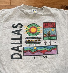 Vintage Dallas Texas Graphic T Shirt XL Southwest Desert Art Single Stitch