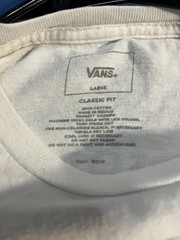 VANS “Off the Wall” White Adult Tee T-Shirt Front and Back Graphics SZ Large