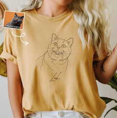 Custom Pet Portrait Comfort Tee Personalized Dog Cat Photo Shirt