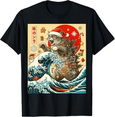 Catzilla Cat Japanese Art Funny Xmas Gifts for Men Women Kid T-Shirt