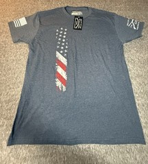 Brand New Grunt Style Men’s T Shirt Size XL Blue/Gray – American Flag – USA 250