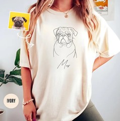Custom Pet Portrait Comfort Tee Personalized Dog Cat Photo Shirt