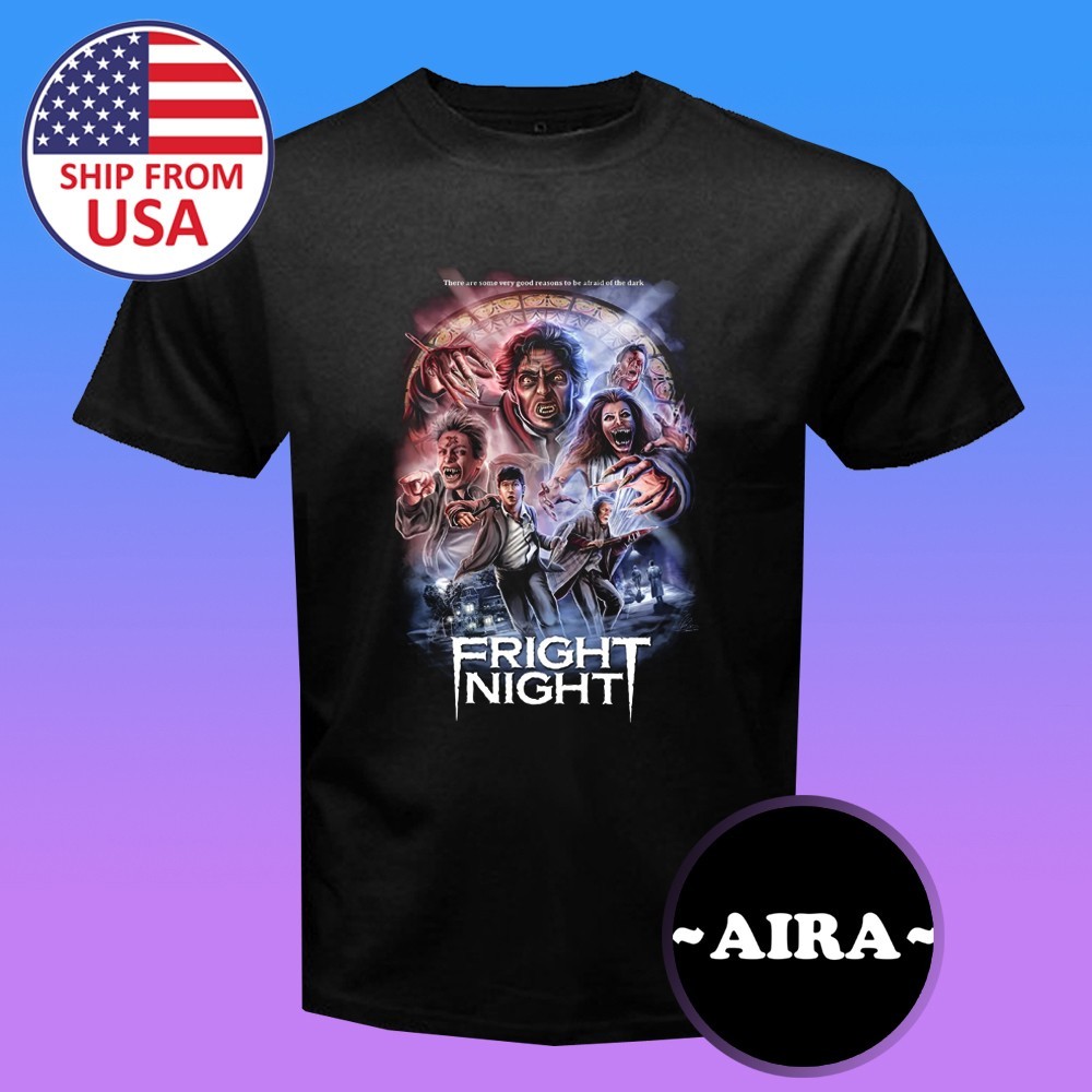 Fright Night Retro Horror Movie Men’s Black Size S-5XL