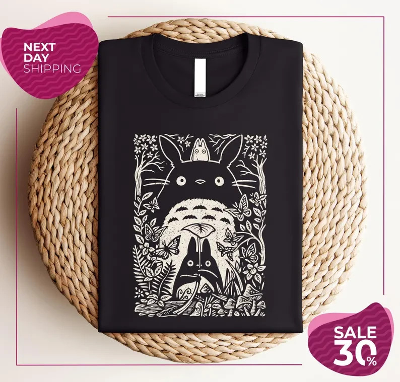 Vintage My Neighbor Totoro Sketch Shirt | Studio Ghibli Anime Tee | Totoro T-shi