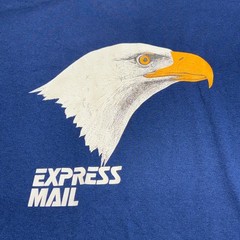 Vintage USPS Post Office Shirt XL Blue Express Mail Eagle Single Stitch Made USA