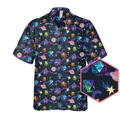 Galaxy Dice Shirt – Colorful RPG D20 Dice & Space Print Hawaiian Shirt for Men