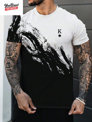 Fashion Gradient Color 3D Print Men’S T-Shirts Daily Men’S O-Neck Short Sleeve T