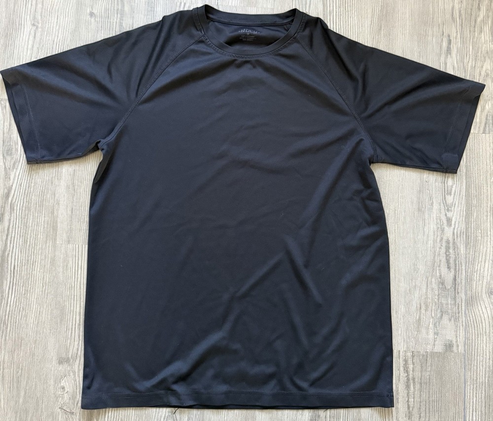 BCG Black Polyester Jersey Men’s Crew Neck Short Sleeve T-Shirt Size L