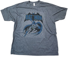 “Mens Batman 1980s T-Shirt DC Comics Retro color Vintage Charcoal Graphic Tee”