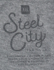STEEL CITY TEE CLUB 2XL LIGHT GRAY HEATHER PITTSBURGH STINGERS SOCCER SHIRT