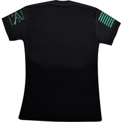 Grunt Style Women’s Rifle Flag Crewneck T-Shirt – Black/Teal