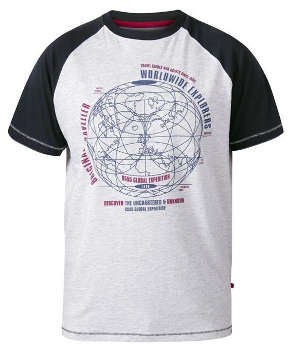 D555 Men’s Quality Fashion Machine Washable T-shirt with Round Neck for Big Men
