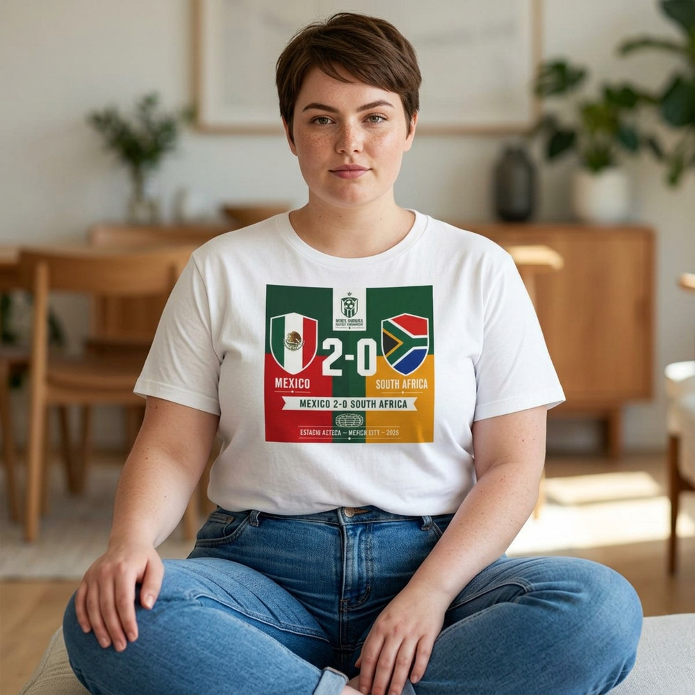 Mexico 2-0 South Africa Soccer Score Tee | Match Result Shirt