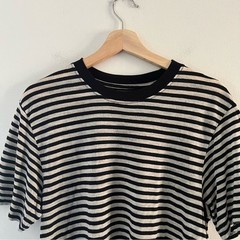 Afends Striped Tee Hemp Stripe Retro Fit T-Shirt – Black Size XS Natural Organic