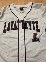 Colosseum Lafayette Leopards Baseball Jersey White Maroon Men’s Small NWT FreeSH