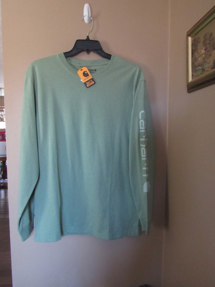 NWT MEN’S X-LARGE XL LOOSE FIT LS CARHARTT LOGO T-SHIRT (K231-GF6)