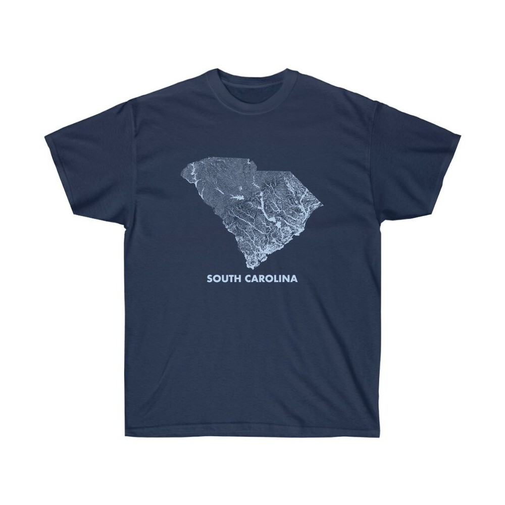 South Carolina Hydrography – Light Blue Graphic (Unisex Ultra Cotton Tee)