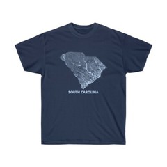 South Carolina Hydrography – Light Blue Graphic (Unisex Ultra Cotton Tee)