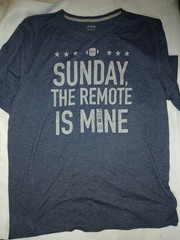 BCG Men’s XL Blue Graphic Print T-Shirt Crew Neck Short Sleeve “Remote Is Mine”