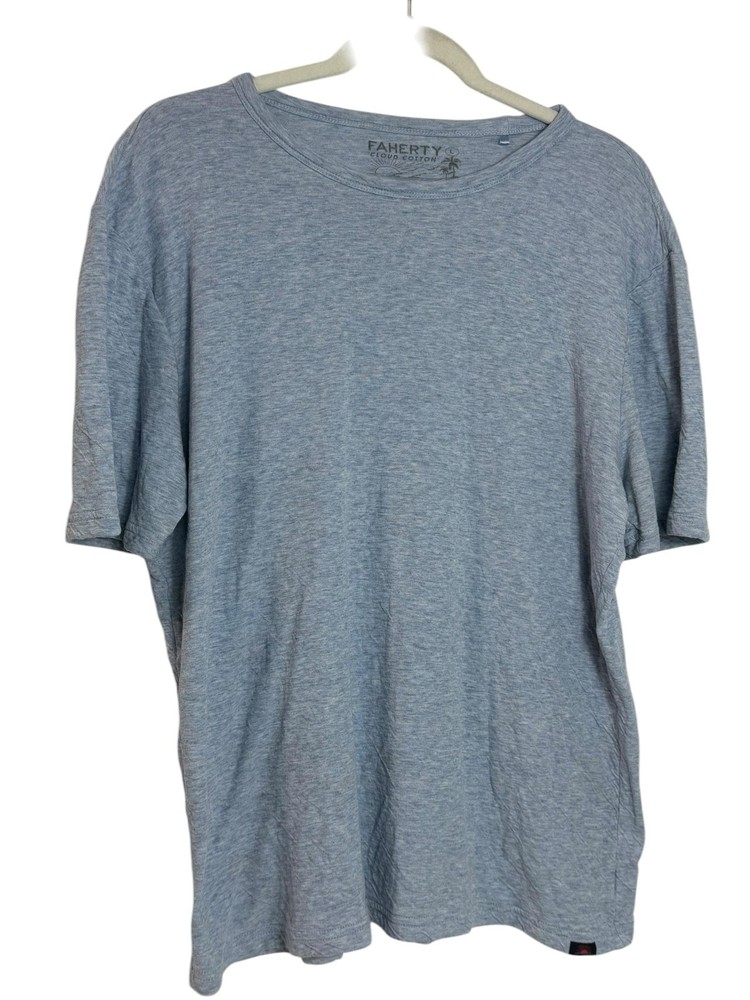 Faherty Cloud Cotton Shirt Mens Large Blue Short Sleeve Crewneck Soft Tee