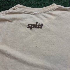 Vintage Y2K Split T Shirt Sz Large Tan Surf Skate