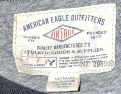 LOT OF 3 AMERICAN EAGLE MENS T-SHIRTS, 1 V-NECK/ 1 CREW NECK/ 1 POLO SIZE MEDIUM