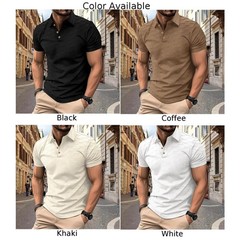 Summer Wear Men’s T Shirt Polyester Regular Slight Stretch Solid Color