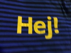 IKEA “SET OF 2” BLUE SHORT SLEEVE “HEY!” CREW-NECK T-SHIRT SIZE:G/H STRAIGHT