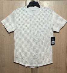 BYLT Premium Basics Drop Cut Short Sleeve Lux White T-Shirt Men’s Medium *NEW*