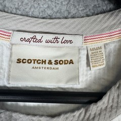 Scotch & Soda Amsterdam T Shirt Mens Size Medium Cream Ribbed Textured Stretch