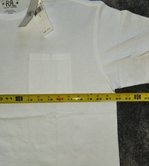 Ralph Lauren Double RRL White Jersey Knit T-shirt Mens Large Left Chest Pocket