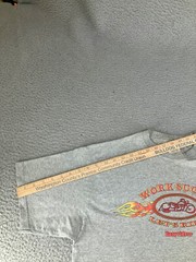 Vintage Motorcycle Shirt Mens Large Gray Y2K Flames Biker Work Sucks Lets Ride