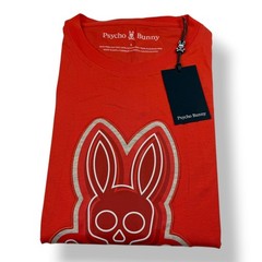 Psycho Bunny Mens Sydney Graphic Tee Hot Coral Red Size 5 Medium B6U508F200 NWT