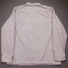 Stussy Shirt Mens Large Gray Striped Tribe Half Zip Long Sleeve Woven Pullover